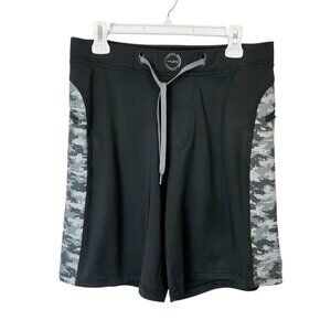 Hylete Above Knee Gym Shorts Men’s Size Medium Black Camo‎